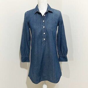J. Crew Blue Denim Chambray Tunic Shirt Dress